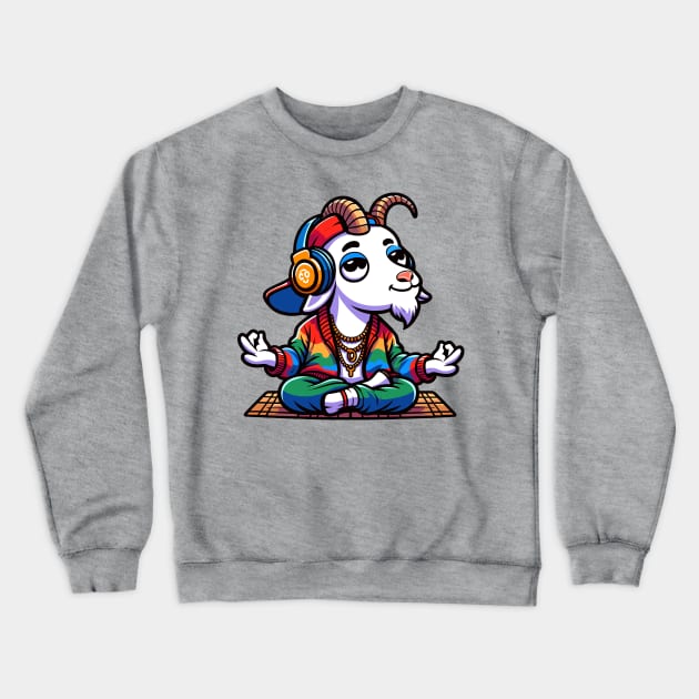 Funny goat yoga Crewneck Sweatshirt by TimeWarpWildlife